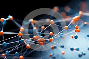A complex biological gene structure visualized through 3D rendering with lines and nodes