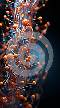 A complex biological gene structure visualized through 3D rendering with lines and nodes
