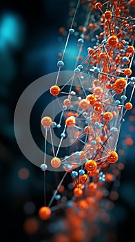 A complex biological gene structure visualized through 3D rendering with lines and nodes