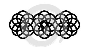 Complex Black Geometric Interlocking Loops, vector design Generative AI