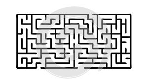 Complex black labyrinth vector illustration, navigation challenge, vector design Generative AI