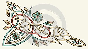 Complex Celtic Knot Rectangular Border Design, vector design Generative AI