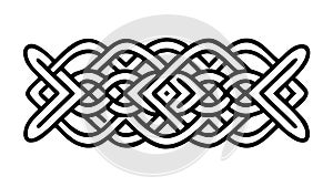 Complex Celtic Knotwork Design Featuring Intertwining Lines, vector design Generative AI
