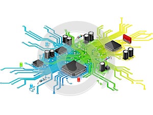 Complex circuit board with multiple components
