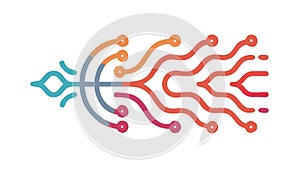 Complex Circuit Board or Neural Network Data Flow, vector design Generative AI