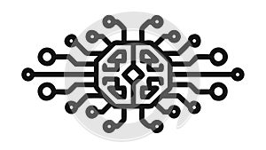 Complex Circuit Board Pattern, Digital Technology Interconnection - vector design Generative AI