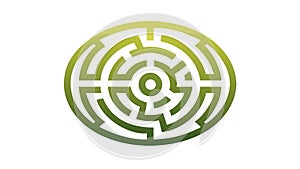 Complex Circular Maze Game Vector Icon, vector design Generative AI