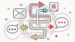 Complex Communication Workflow Abstract Vector Diagram, vector design Generative AI