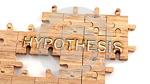 Complex and confusing hypothesis: learn complicated, hard and difficult concept of hypothesis,pictured as pieces of a wooden
