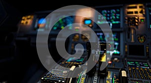 Airplane Cockpit Control Panel.