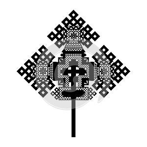 Complex cross, compound geometric forms, Ethiopian orthodox church photo