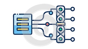 Complex Data Flow and Network Connections, vector design Generative AI