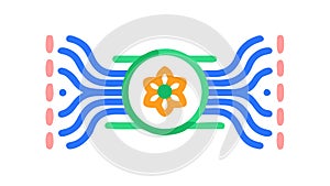 Complex Data Flow in Quantum Computing and AI, vector design Generative AI