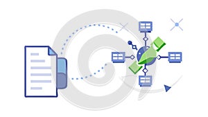 Complex Data Structure Document: Network & Interconnected Data Relationships, vector design Generative AI