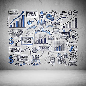 Comprehensive Business Plan Strategy and Startup Concept Doodle