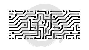 Complex digital circuit maze, symbolizing technology and problem-solving, vector design Generative AI