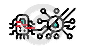 Complex Digital Network Icon, Advanced Data Connectivity, vector design Generative AI