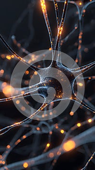 Abstract Global Intelligence Map Featuring 3D Luminous Nodes and Complex Data Streams