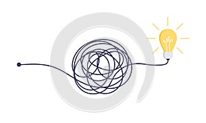 Complex easy simple way from start to idea. photo