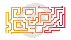 Complex Electronic Circuit Board Maze Vector Design Generative AI