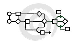 Complex Flowchart Diagram Abstract Vector, vector design Generative AI