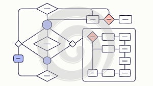 Complex Flowchart Diagram, Process Mapping & Decision Making, vector design Generative AI