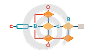 Complex Flowchart Diagram with Processes, Business Logic and Data Analysis. vector design Generative AI