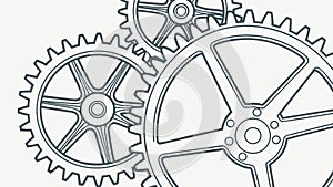 Complex Gear Mechanism, Symbolizing Precision and Engineering, vector design Generative AI