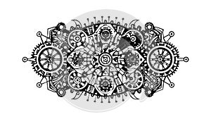 Complex Gear System Design Element, vector design Generative AI