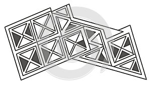 Complex Geometric Abstract Pattern, Intersecting Triangle Shapes, vector design Generative AI