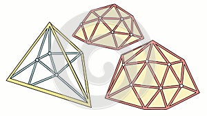 Complex Geometric Dodecahedron Abstract Art Design, vector design Generative AI