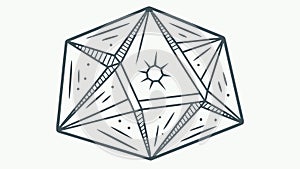 Complex Geometric Dodecahedron Shape, vector design Generative AI