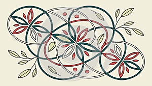 Complex Geometric and Floral Mandala Pattern, vector design Generative AI