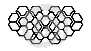 Complex Geometric Hexagonal Mesh Pattern, vector design Generative AI