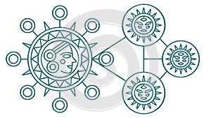 Complex Geometric Interconnected Network, Abstract Technology Vector Design Generative AI