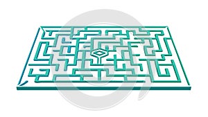 Complex Geometric Maze, Flat Design Vector Illustration, vector design Generative AI