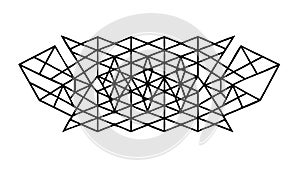 Complex Geometric Mesh Pattern, Abstract Interlocking Grid Design, vector design Generative AI