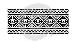 Complex Geometric Pattern Border for Textile Graphic Design, vector design Generative AI