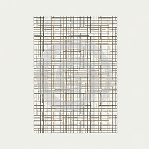 A complex geometric pattern featuring a grid of intersecting l