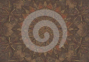 Complex geometric pattern featuring a symmetrical,