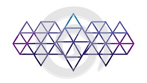 Complex Geometric Polygonal Pattern in Gradient Purple, vector design Generative AI