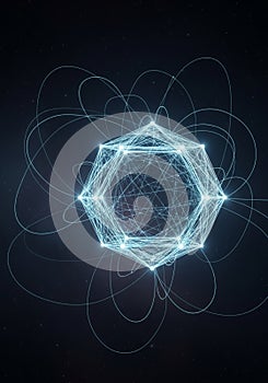 A complex geometric shape composed of