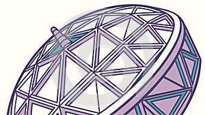 Complex Geometric Sphere Vector, Abstract 3D Structure, vector design Generative AI