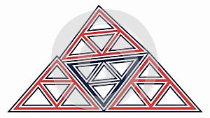 Complex Geometric Triangle Pattern, Interlocking Abstract Design, vector design Generative AI