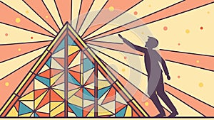 Complex Geometric Triangle Pattern, vector design Generative AI