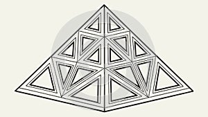 Complex Geometric Triangular Pyramid Structure Vector, vector design Generative AI