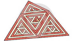 Complex Geometric Triangular Structure with Intricate Patterns, Abstract Art, vector design Generative AI