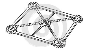 Complex Geometric Wireframe Structure Abstract, vector design Generative AI