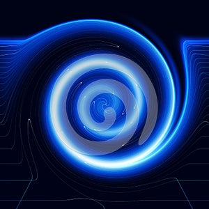 Complex harmony of digital light lines. Abstract visual wallpaper.