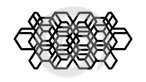 Complex Hexagonal Geometric Grid Vector, vector design Generative AI